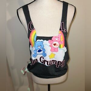 Upcycled Care Bears I’m Grumpy Graphic Shirt Tank with Bow